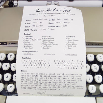 1968 Smith Corona Typewriter, Super Sterling Model