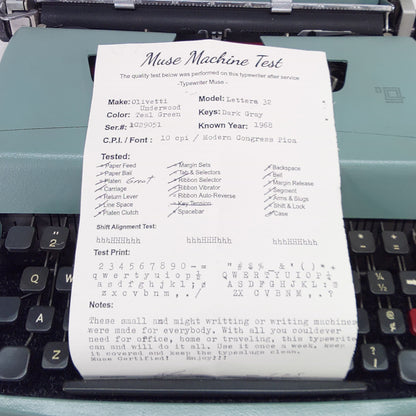 Olivetti Underwood Lettera 32 Typewriter - 1968