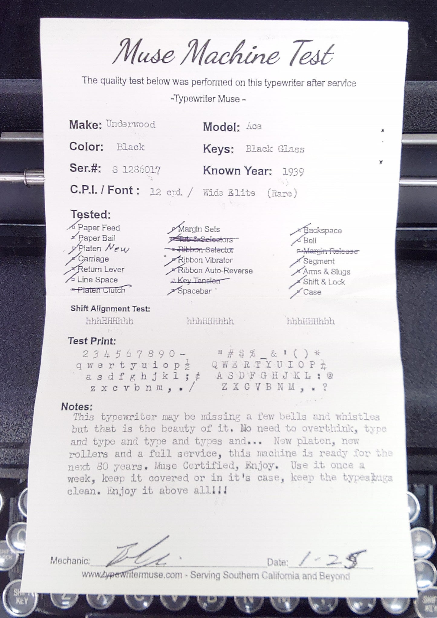 Underwood Ace 1939 - typewriter
