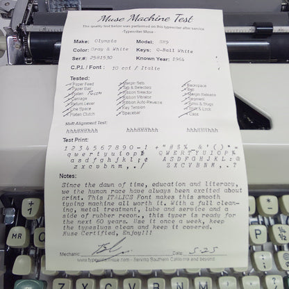Olympia SM9 1964 - Italic Font Typewriter